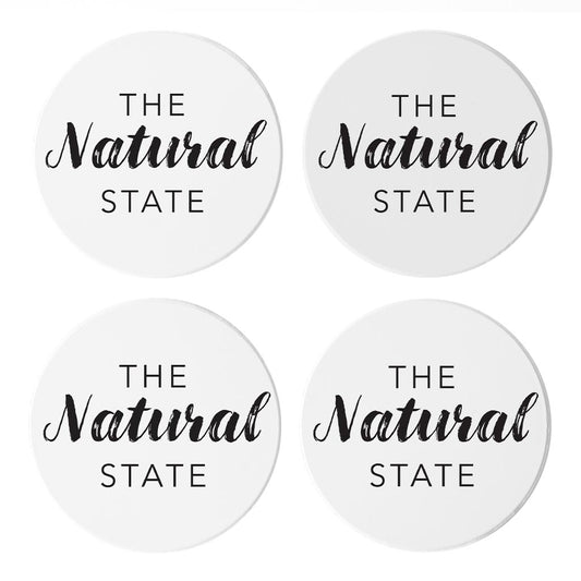 B&W Minimalist Arkansas The Natural State | Absorbent Coasters | Set of 4 | Min 2