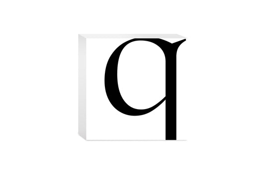 Minimal Monogram Q | Wood Block | Eaches | Min 4
