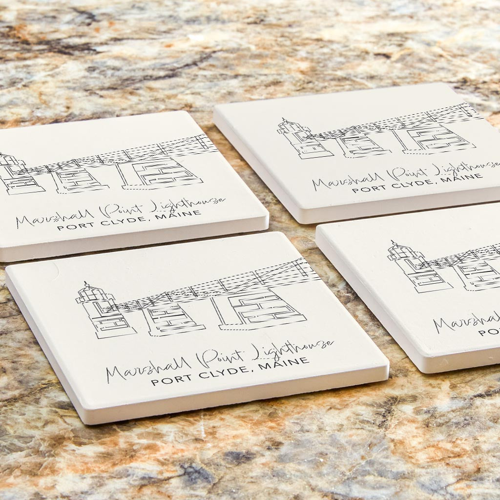 Marshall Point Lighthouse | Absorbent Coasters | Set of 4 | Min 2