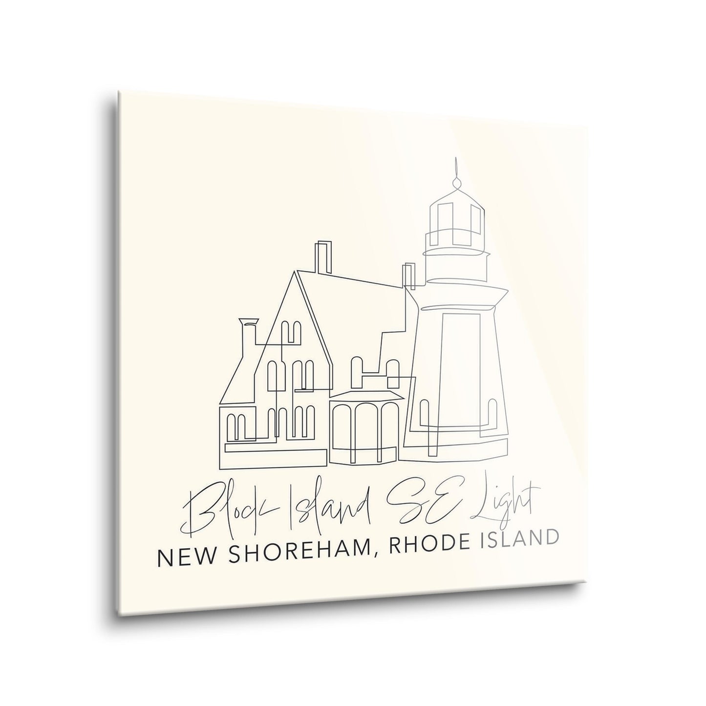 Cream Block Island Se Light | Hi-Def Glass Art | Eaches | Min 2