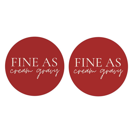 Modern Minimalist Texas Fine As Gravy | Absorbent Car Coasters | Set of 2 | Min 4