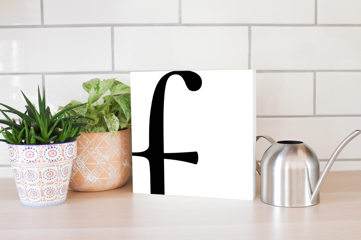 Minimal Monogram F | Wood Block | Eaches | Min 2