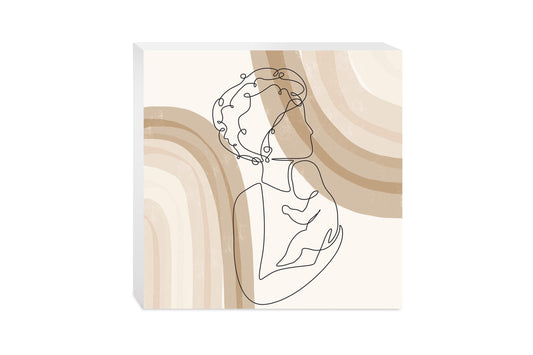Modern Minimalist Mothers Day Mom Baby | Wood Block | Eaches | Min 2