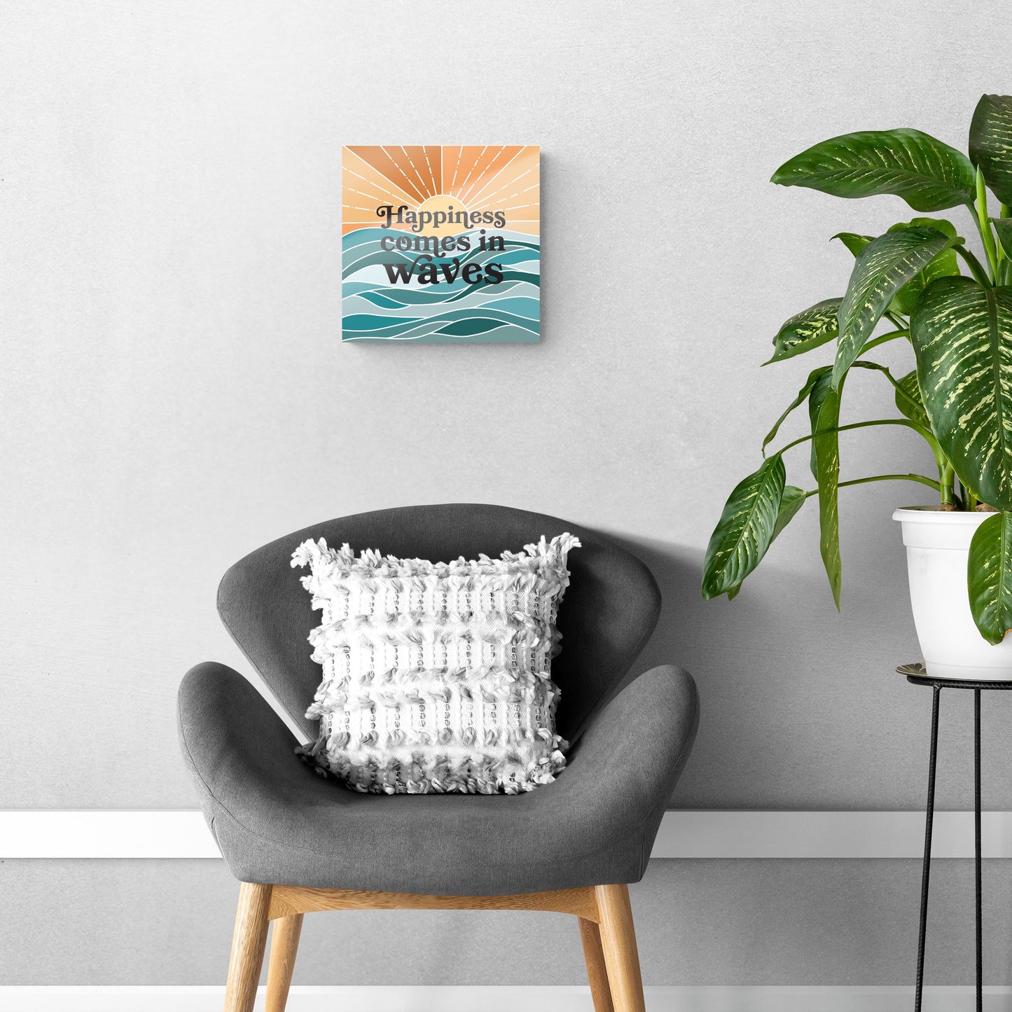 Happiness Comes In Waves | Hi-Def Glass Art | Eaches | Min 1