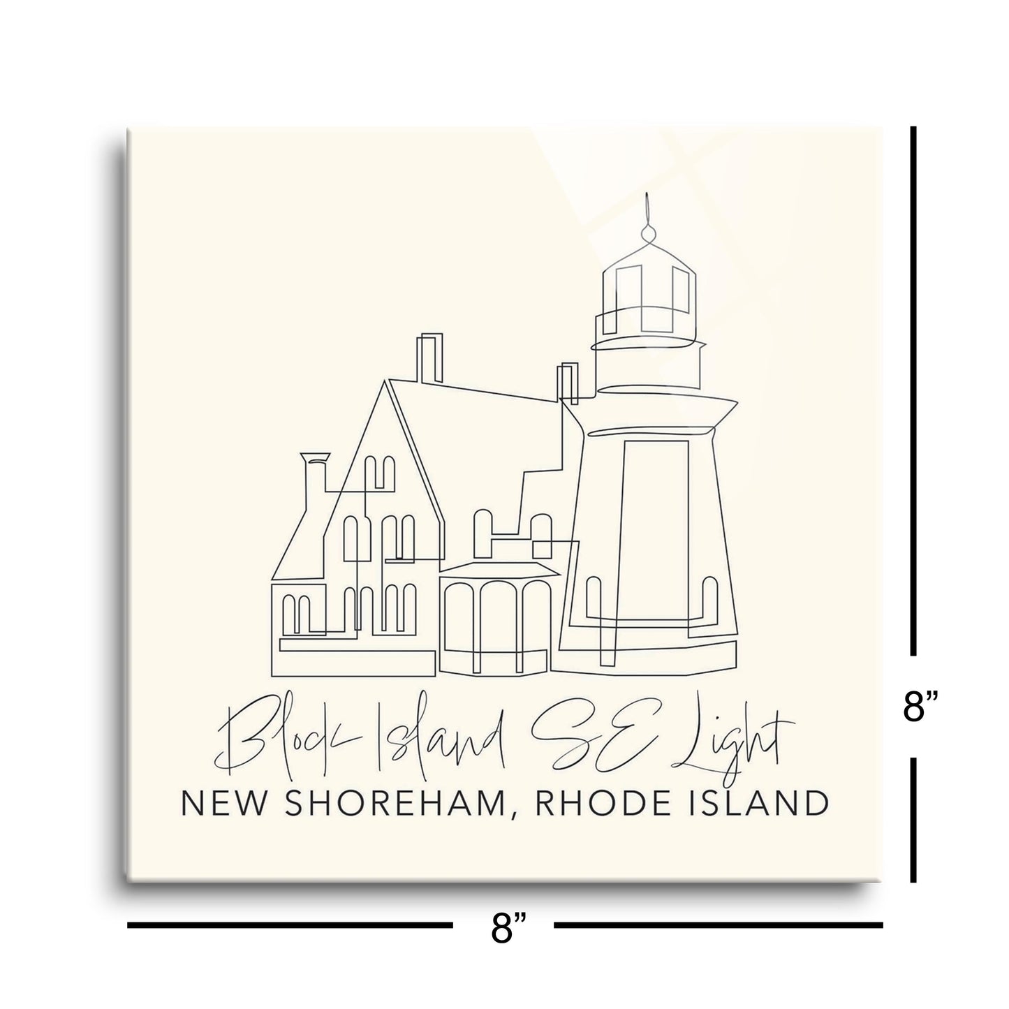 Cream Block Island Se Light | Hi-Def Glass Art | Eaches | Min 2