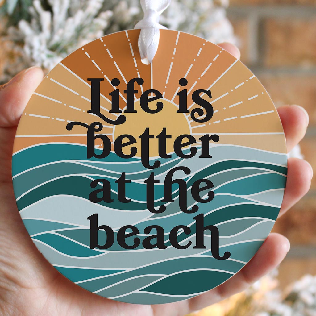 Life Is Better At The Beach | Wood Ornament | Eaches | Min 6