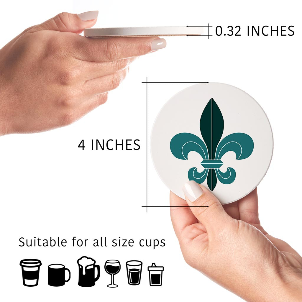 Blue White Fleu De Lis | Absorbent Coasters | Set of 4 | Min 2