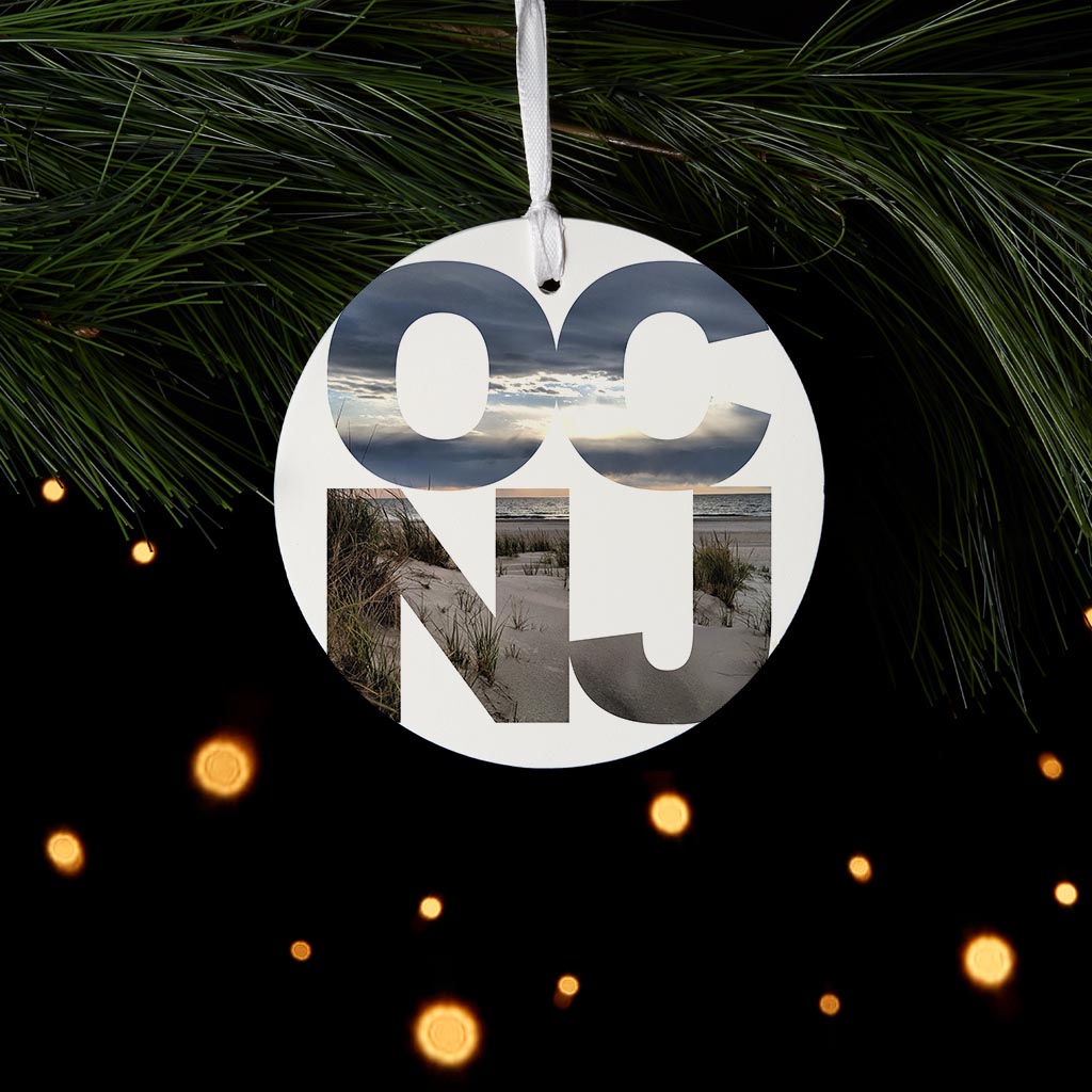 OCNJ Photo With Text | Wood Ornament | Eaches | Min 6