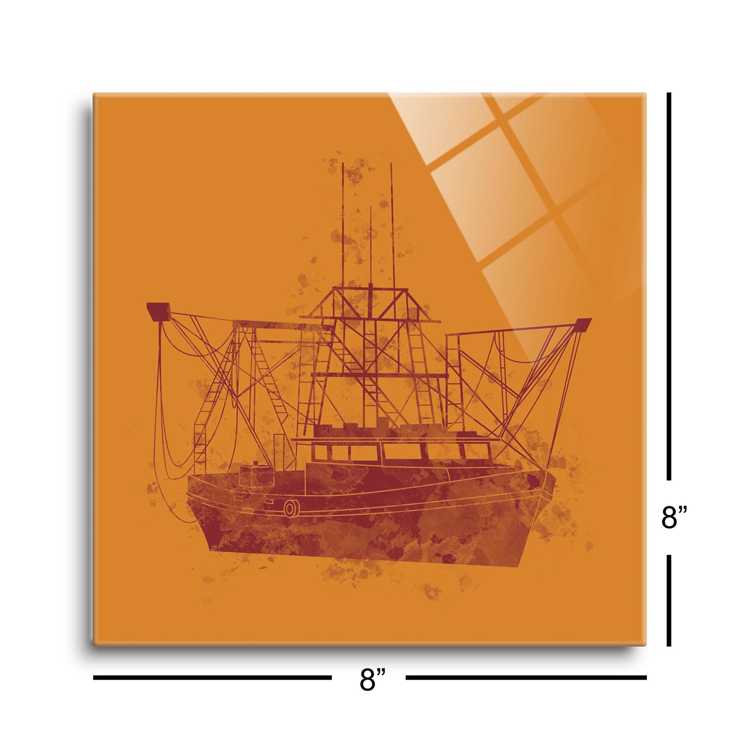 Louisiana Colorful Water Color Shrimp Boat | Hi-Def Glass Art | Eaches | Min 2