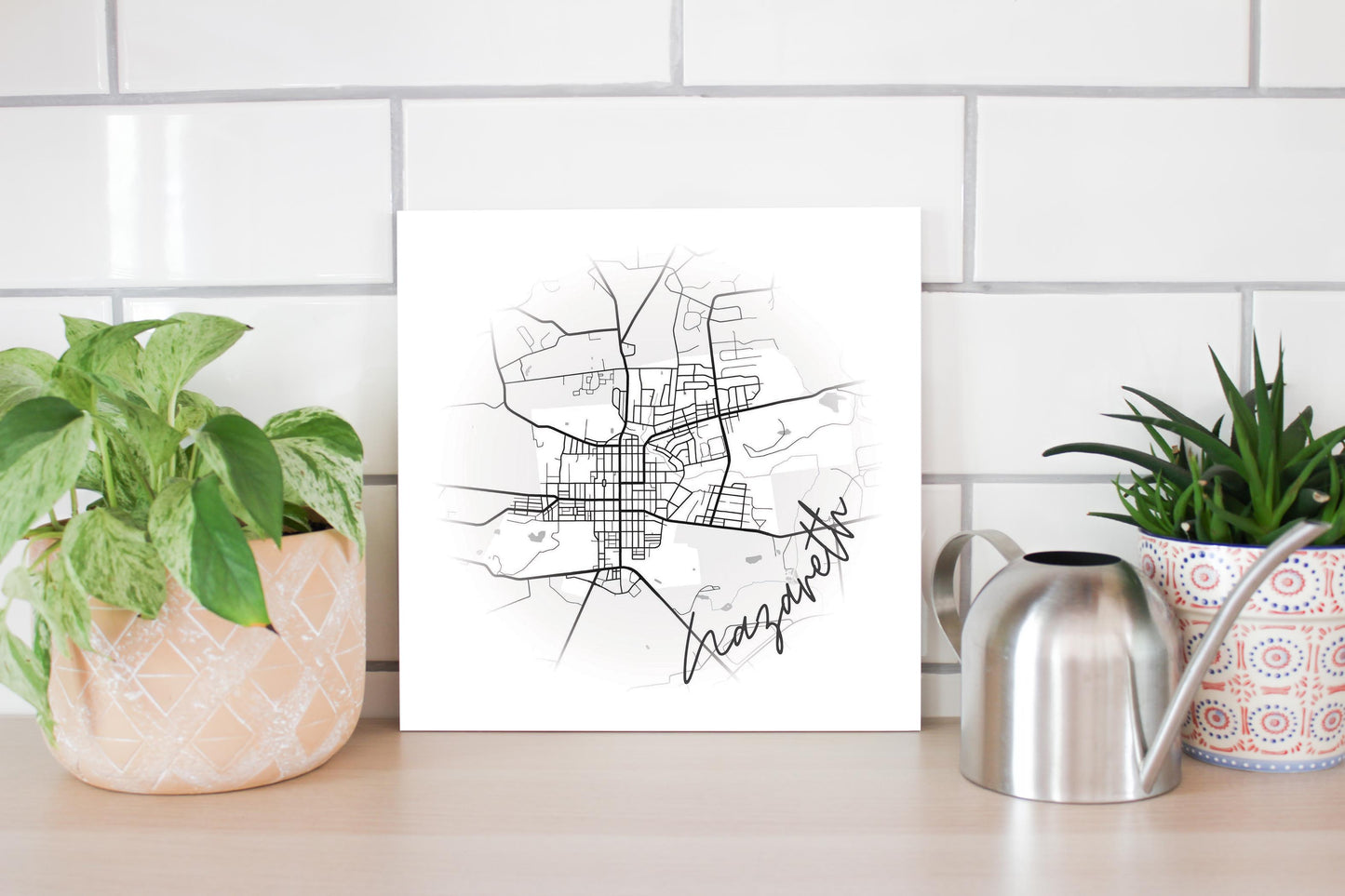 Minimalistic B&W Pennsylvania Nazareth Circle Map | Wood Sign | Eaches | Min 2