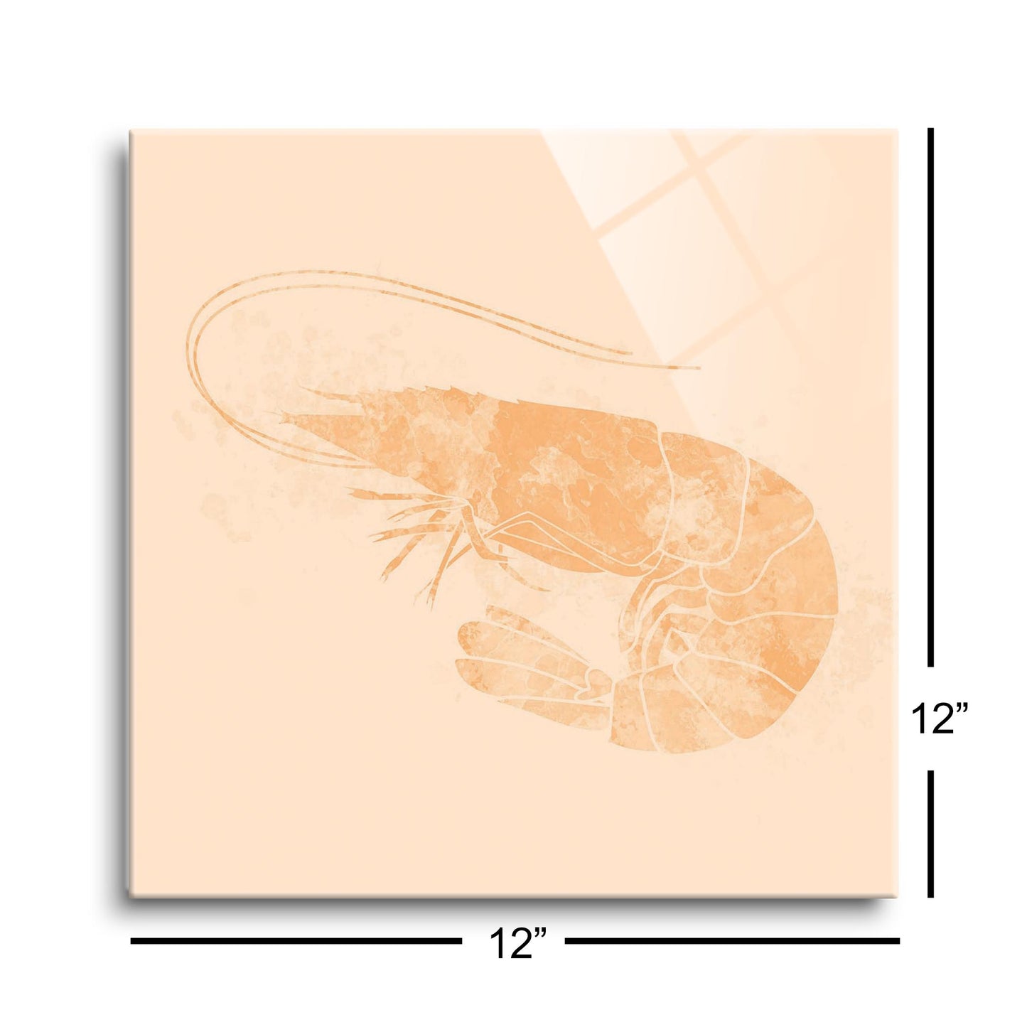 Louisiana Colorful Water Color Shrimp | Hi-Def Glass Art | Eaches | Min 1