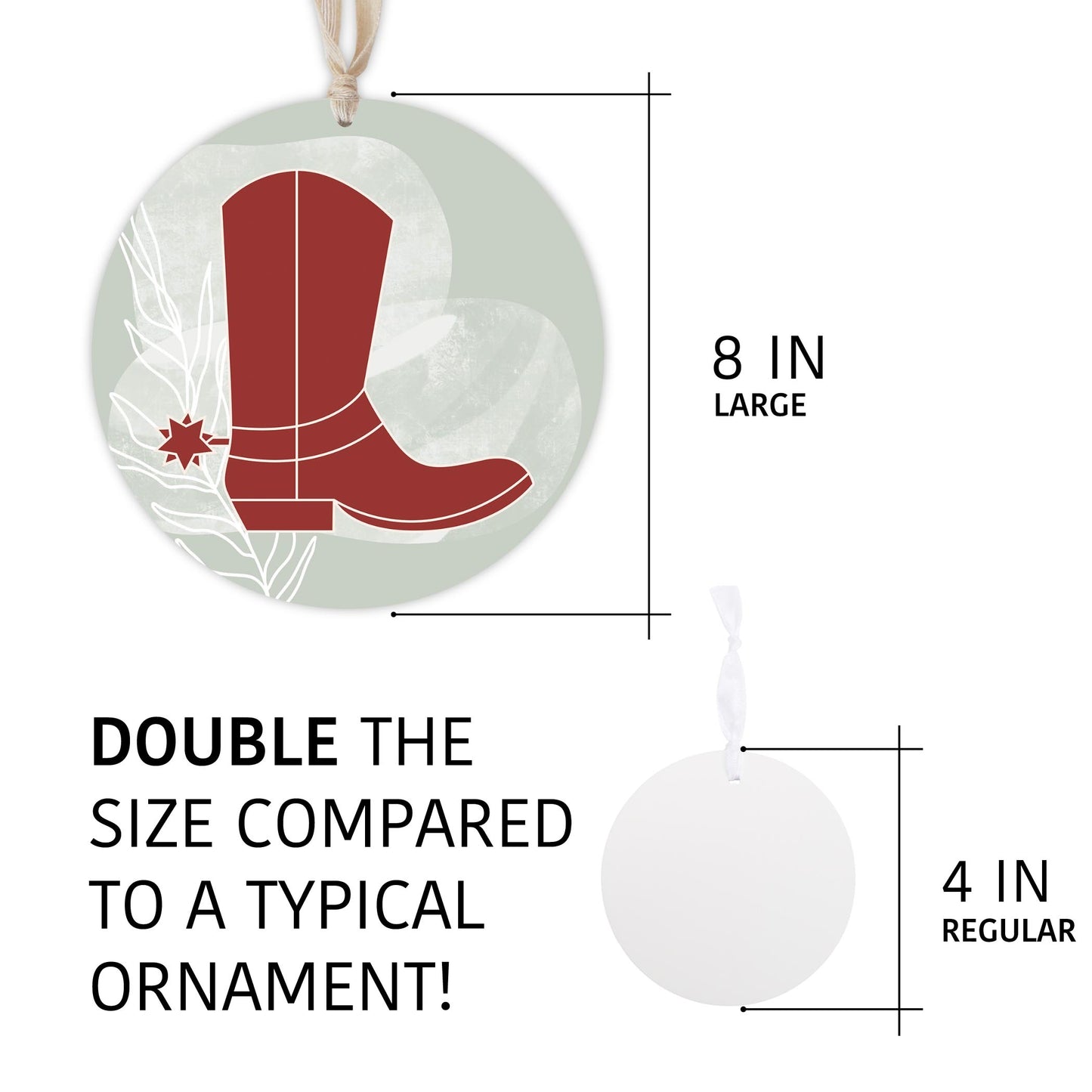 Modern Minimalist Oklahoma Boot | Wood Ornament | Eaches | Min 1