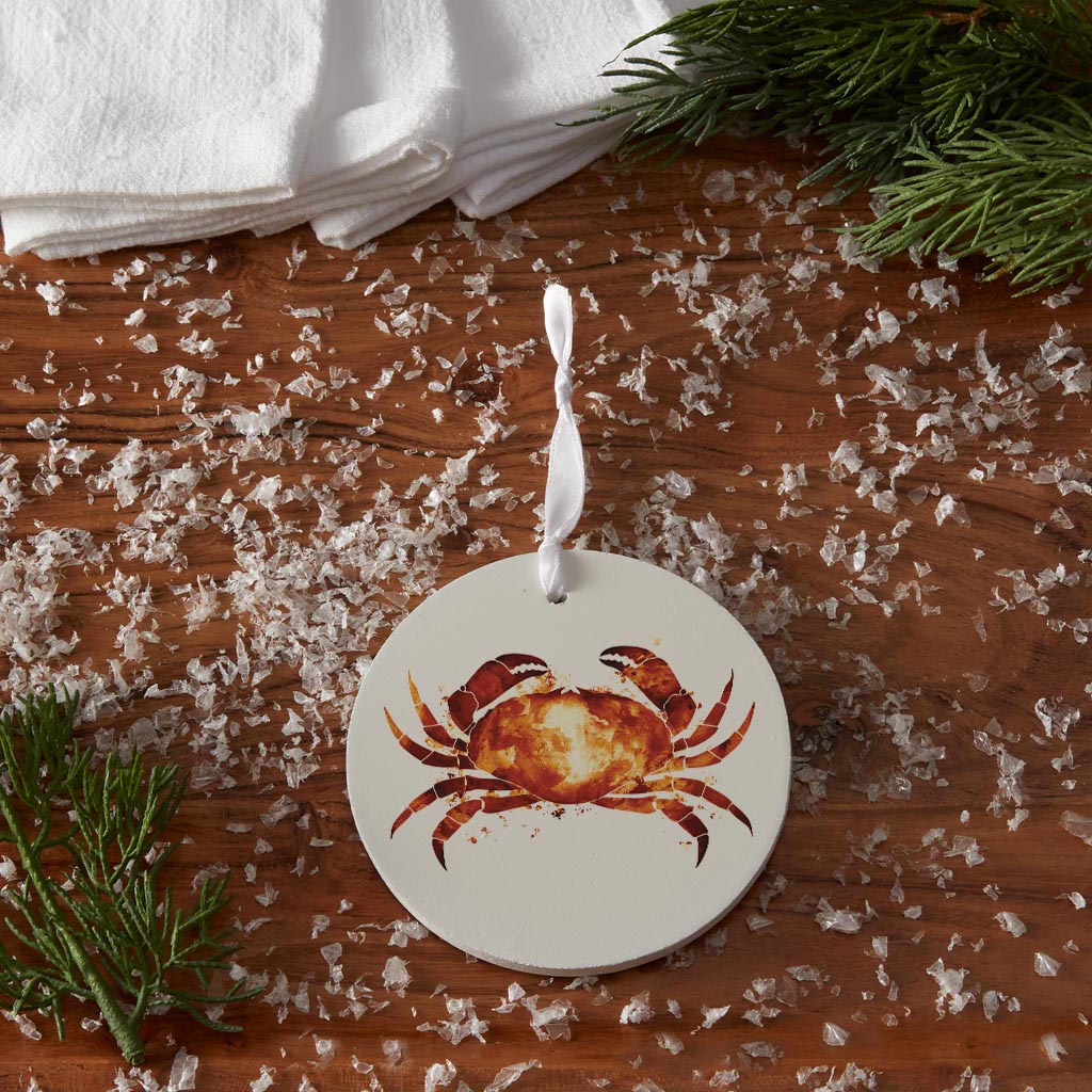 East Coast Water Color Crab | Wood Ornament | Eaches | Min 6