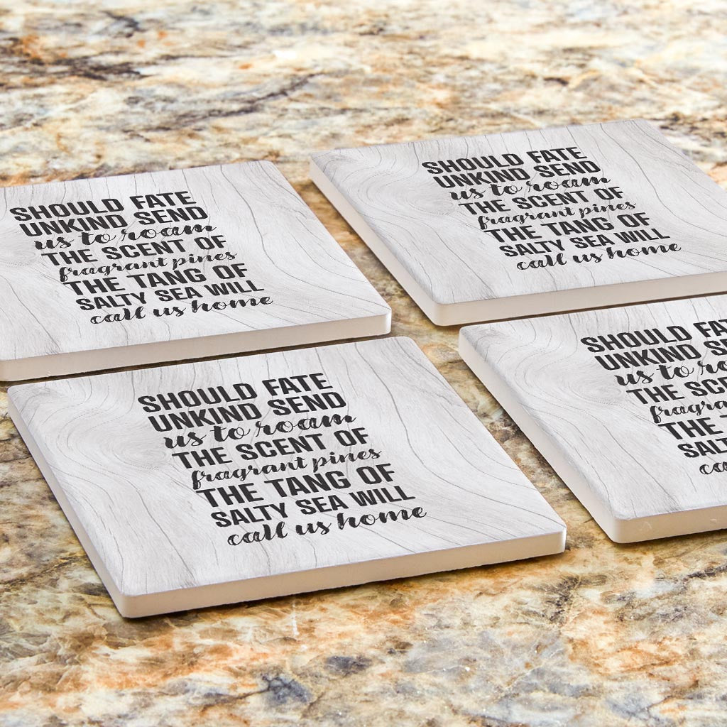 New England Fate Saying | Absorbent Coasters | Set of 4 | Min 2