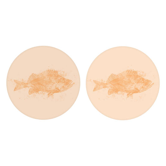 Louisiana Colorful Water Color Red Fish | Absorbent Car Coasters | Set of 2 | Min 4