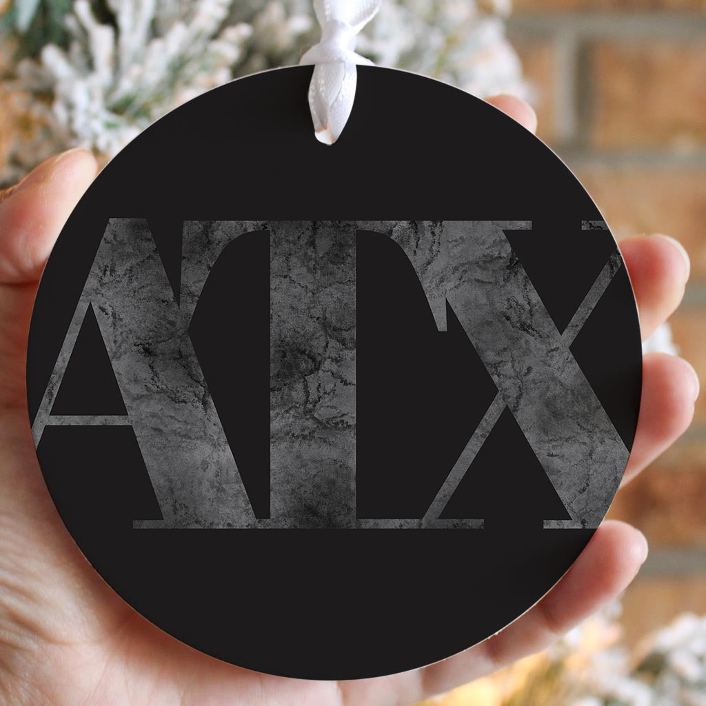 Minimalistic B&W Texas Austin Black Initials | Wood Ornament | Eaches | Min 6