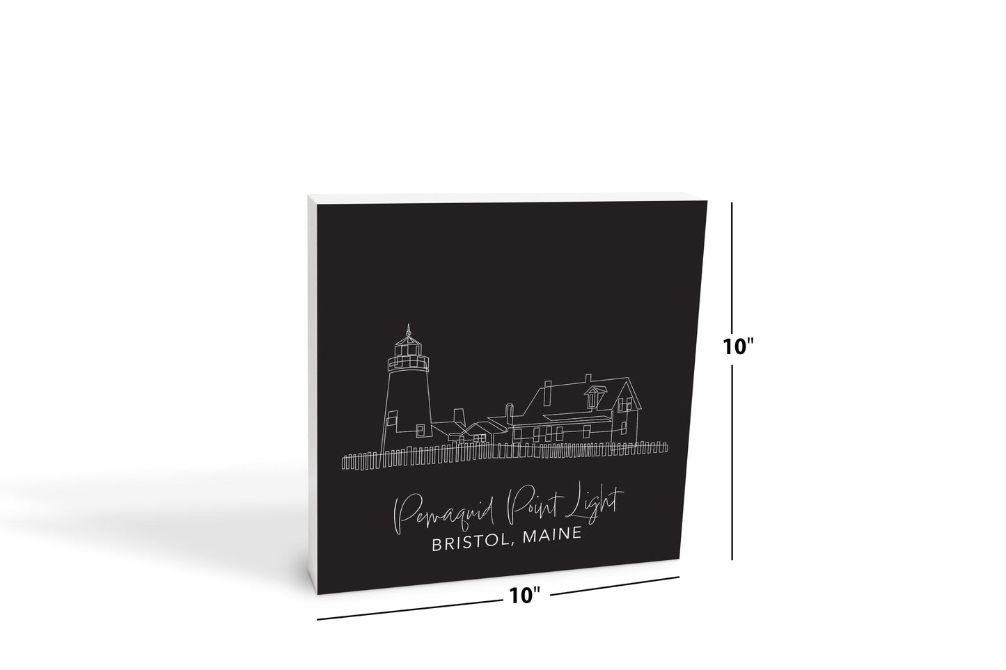 Black Pemaquid Point Light | Wood Block | Eaches | Min 2