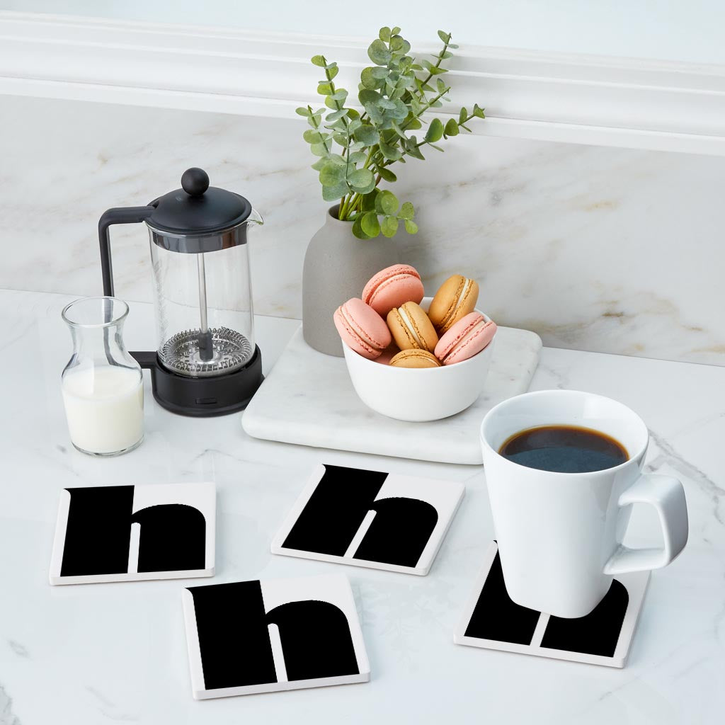 Fun Chunky Monogram H | Absorbent Coasters | Set of 4 | Min 2