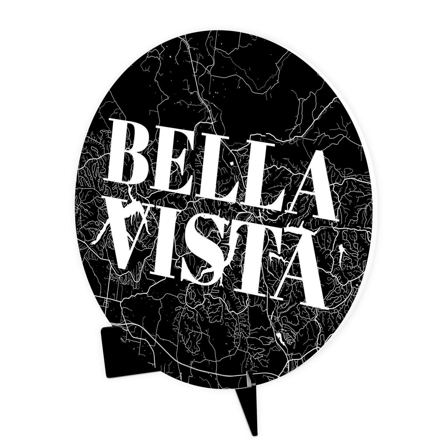 Minimalist B&W Arkansas Bella Vista Map | Wood Sign | Eaches | Min 1