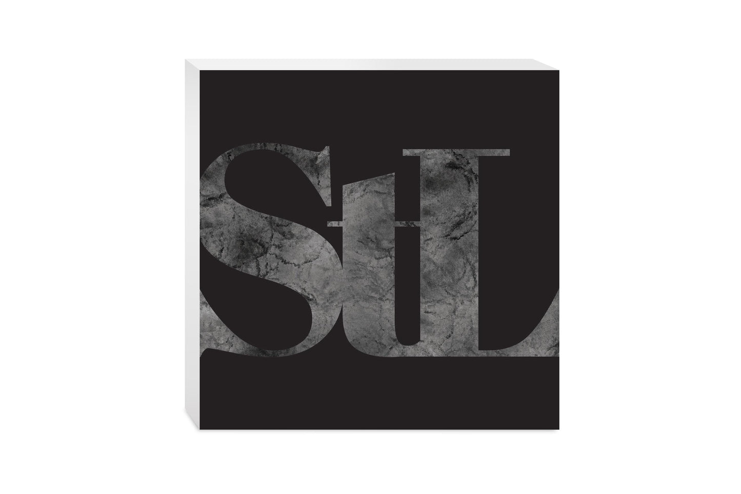 Minimalist B&W Missouri St Louis Black Initials | Wood Block | Eaches | Min 2