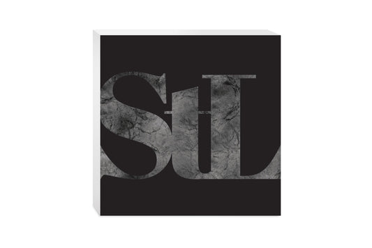 Minimalist B&W Missouri St Louis Black Initials | Wood Block | Eaches | Min 2