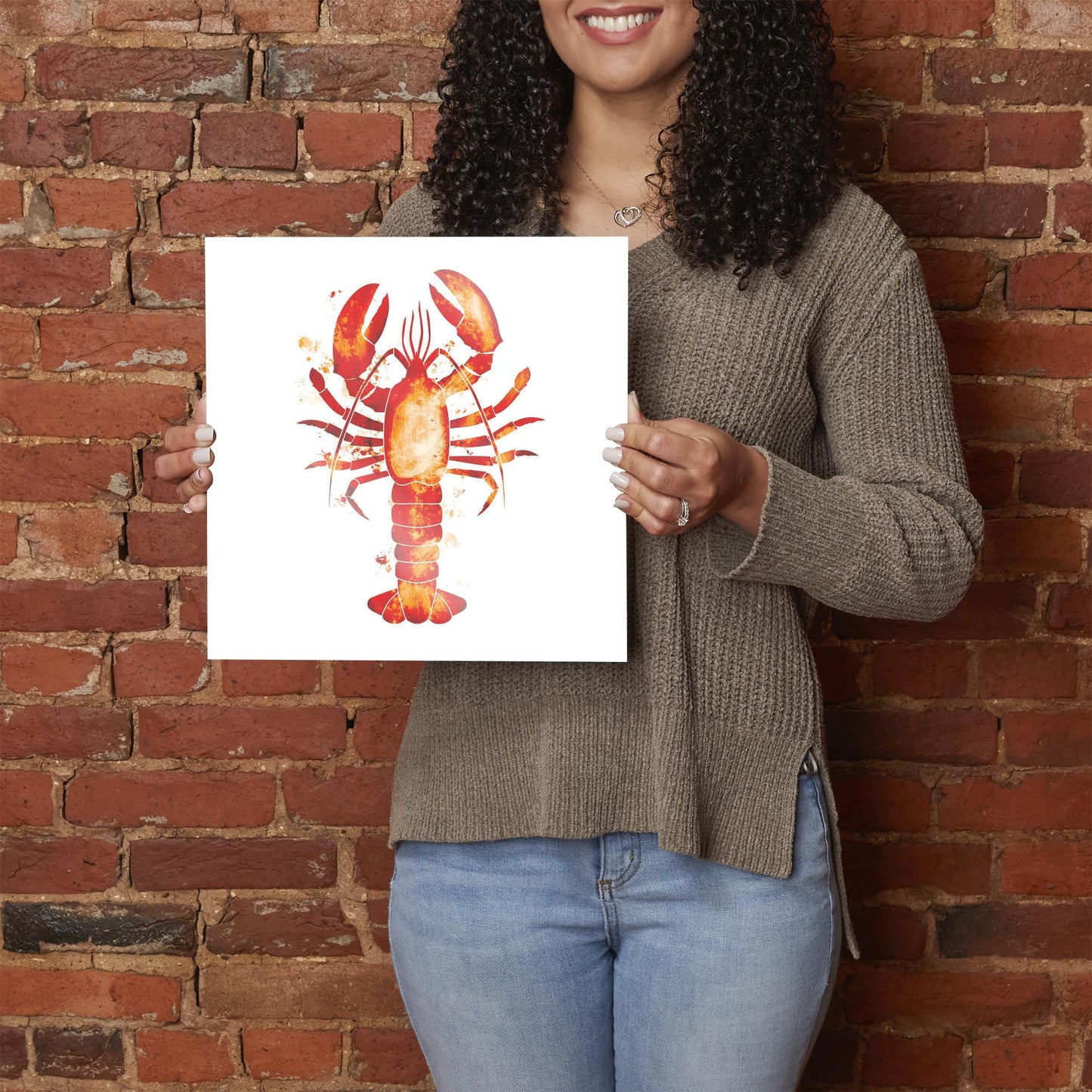 East Coast Water Color Lobster | Hi-Def Glass Art | Eaches | Min 1