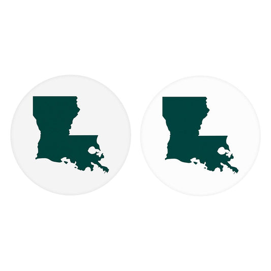 Blue White Louisiana State Shape | Absorbent Car Coasters | Set of 2 | Min 4