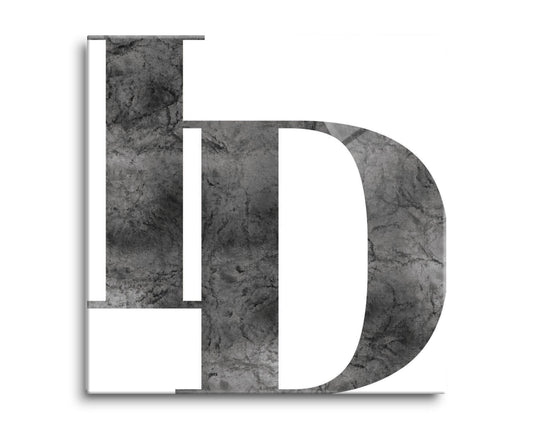 Minimalist B&W Idaho White Initials | Hi-Def Glass Art | Eaches | Min 2