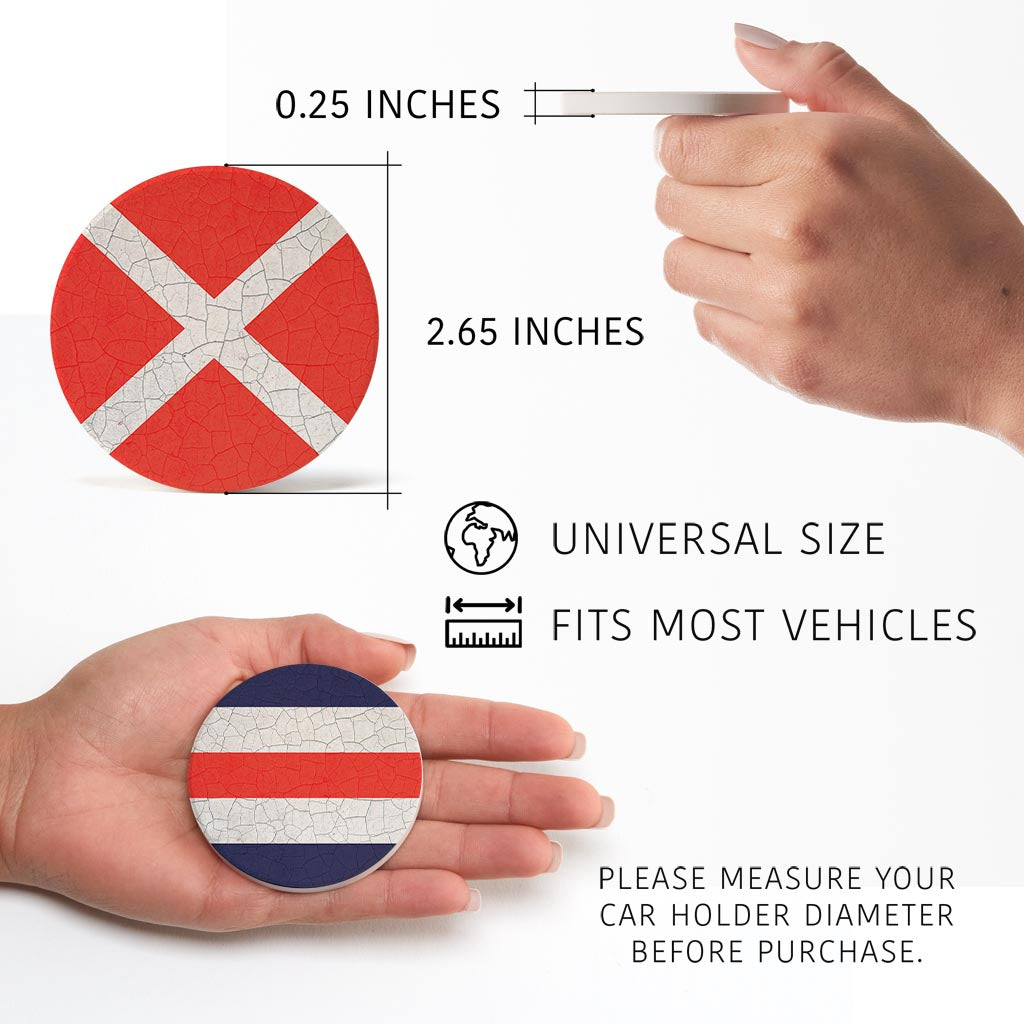 Nautical Flags | Absorbent Car Coasters | Set of 2 | Min 4