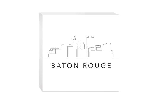 Modern Louisiana Baton Rouge City Line Drawing | Wood Block | Eaches | Min 2