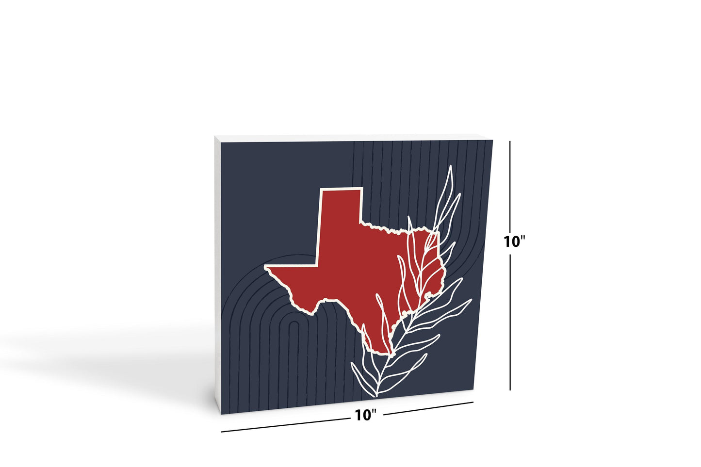 Modern Minimalist Texas Colors Shape Leaf | Wood Block | Eaches | Min 2