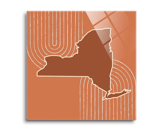Modern Minimalistic New York Retro Thin Line | Hi-Def Glass Art | Eaches | Min 2