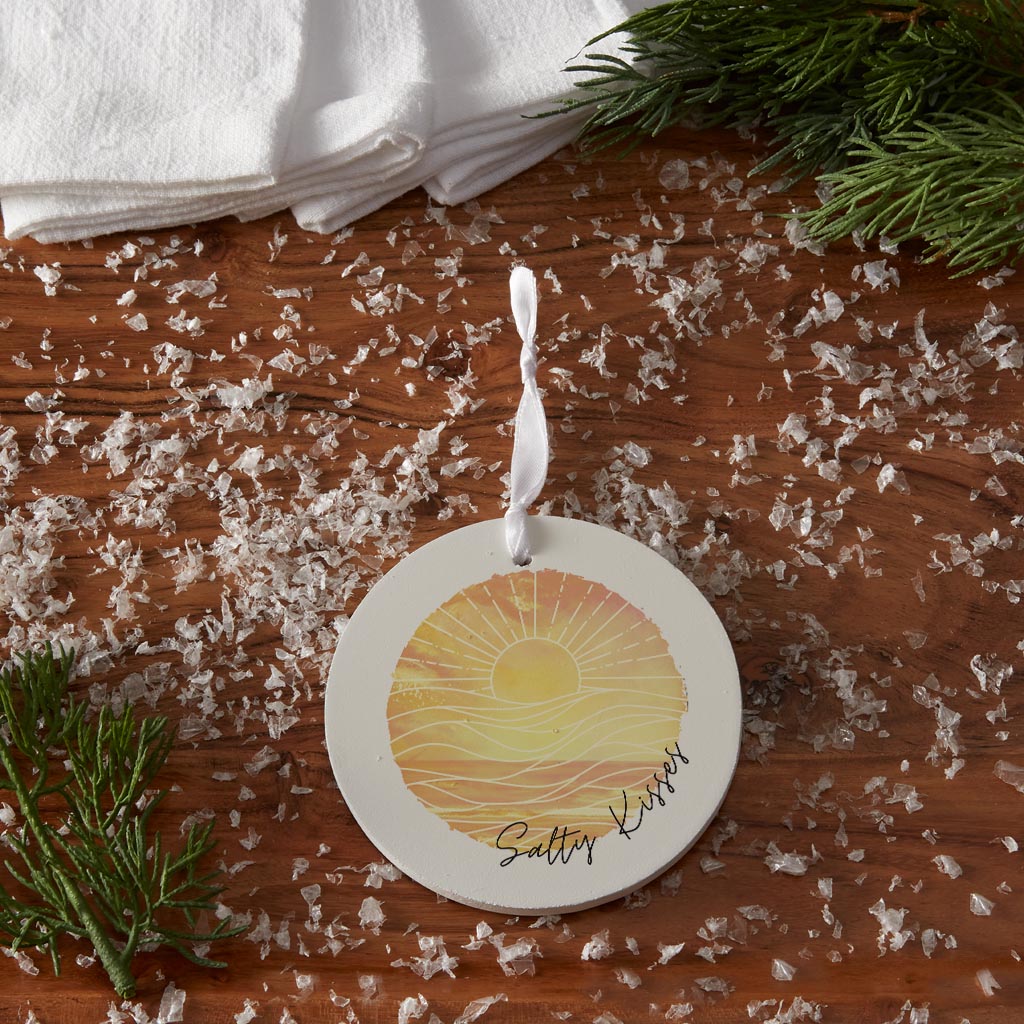 Salty Kisses Orange Art | Wood Ornament | Eaches | Min 6