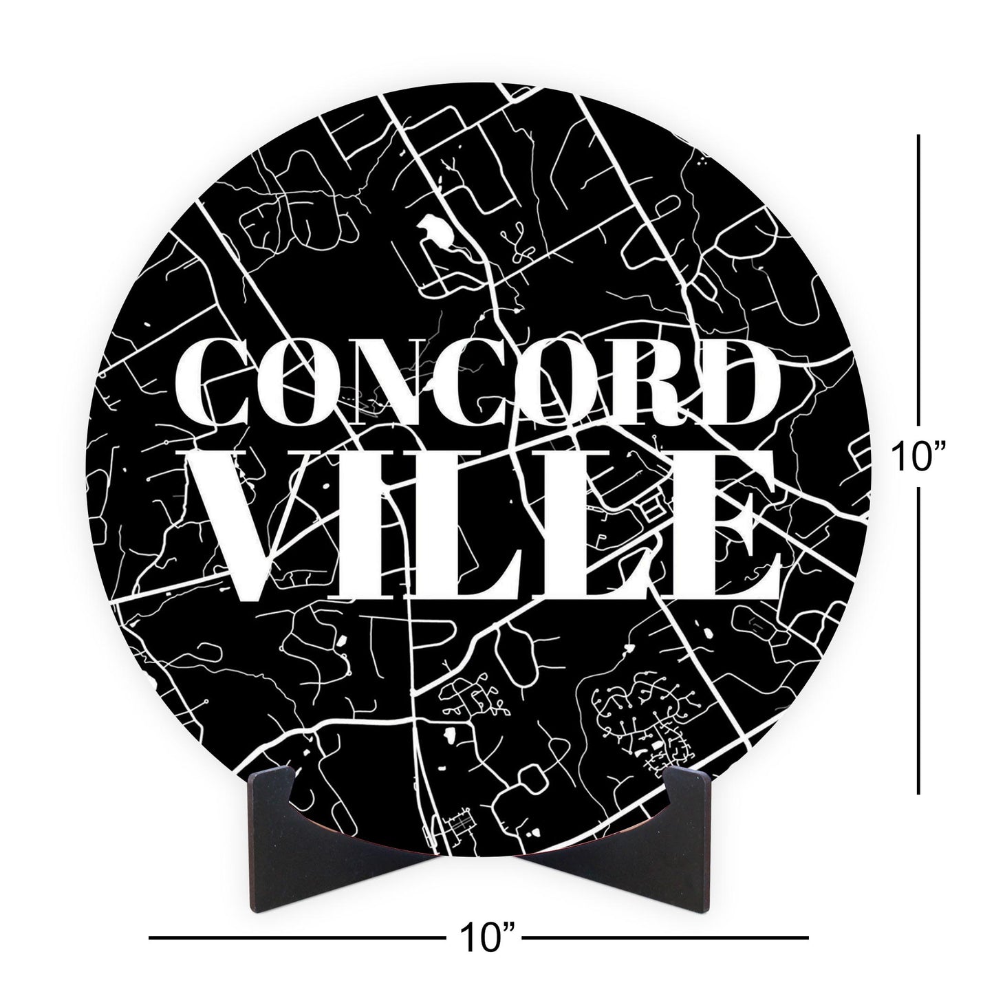 Minimalistic B&W Pennsylvania Concordville Map | Wood Sign | Eaches | Min 1