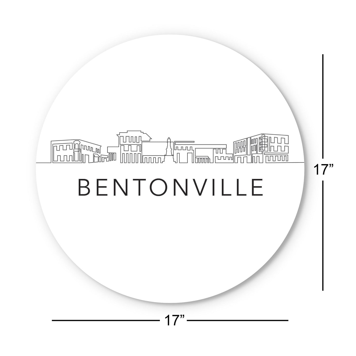 Minimalist B&W Arkansas Bentonville Skyline | Wood Sign | Eaches | Min 1