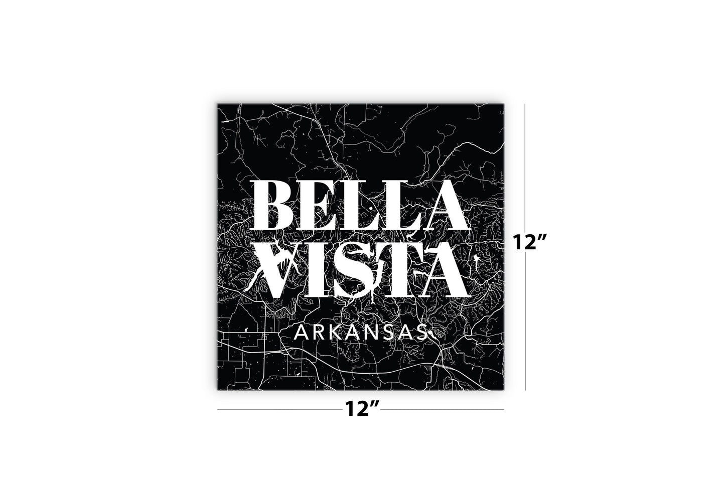 Minimalist B&W Arkansas Bella Vista Map State | Wood Sign | Eaches | Min 2