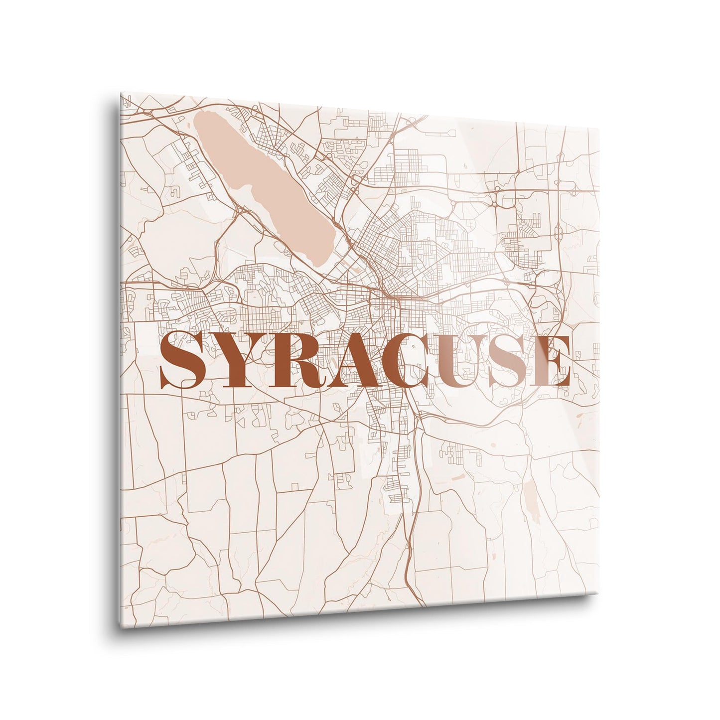 Modern Minimalist New York Syracuse Map | Hi-Def Glass Art | Eaches | Min 2