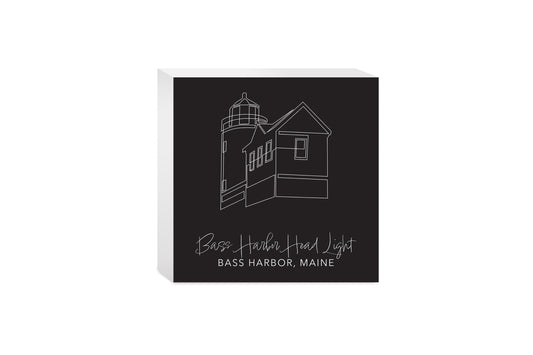 Black Bass Harbor Head Light| Wood Block | Eaches | Min 4