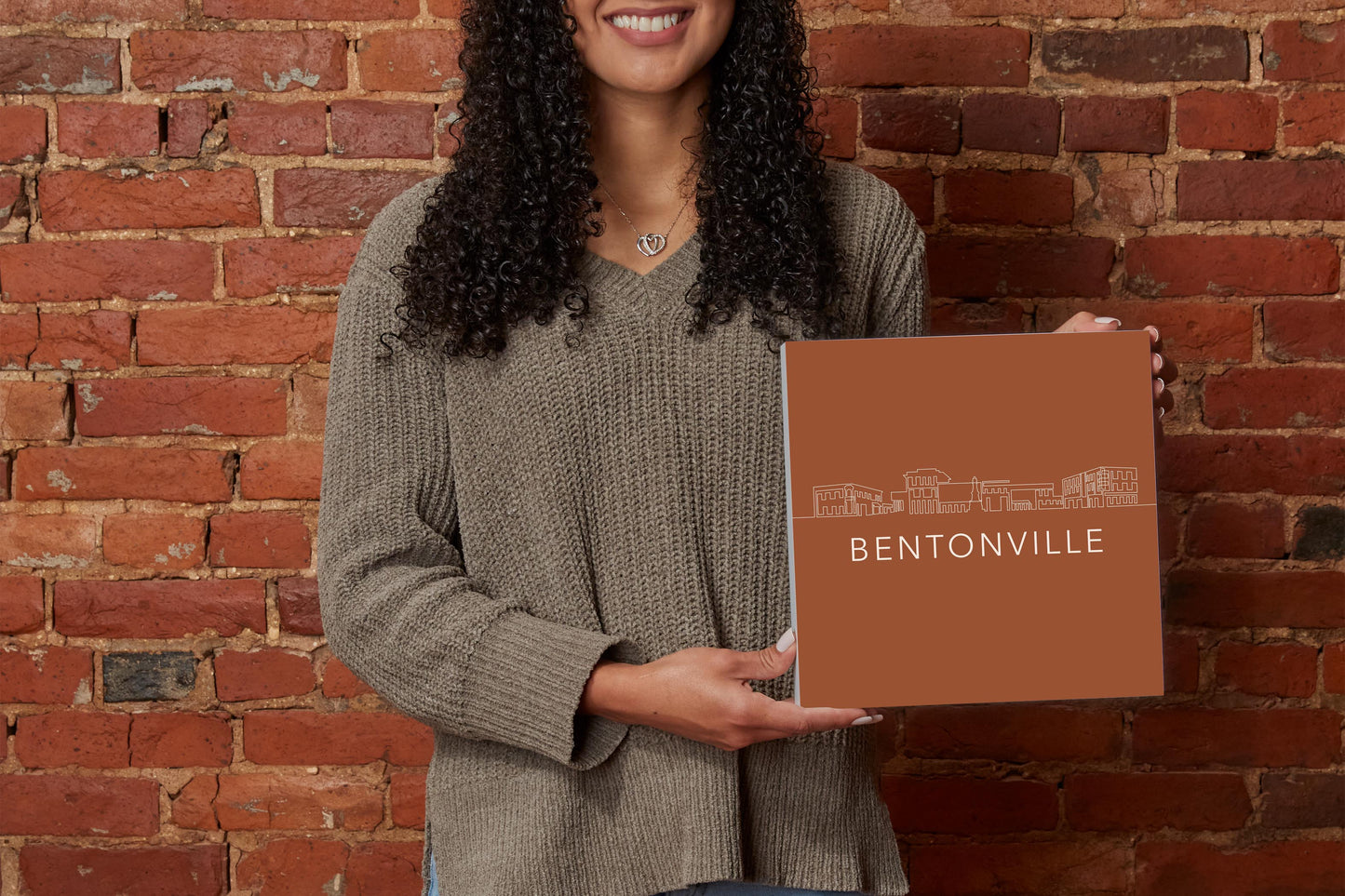 Modern Minimalist Arkansas Bentonville Skyline | Wood Block | Eaches | Min 2