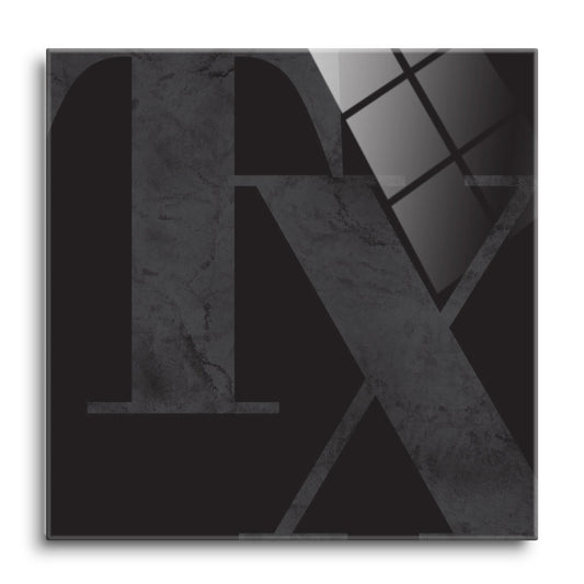 Modern Black Texas Initials | Hi-Def Glass Art | Eaches | Min 1