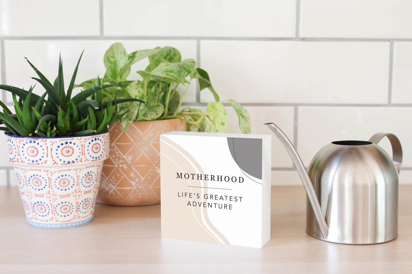 Modern Minimalist Mothers Day Adventure | Wood Block | Eaches | Min 4