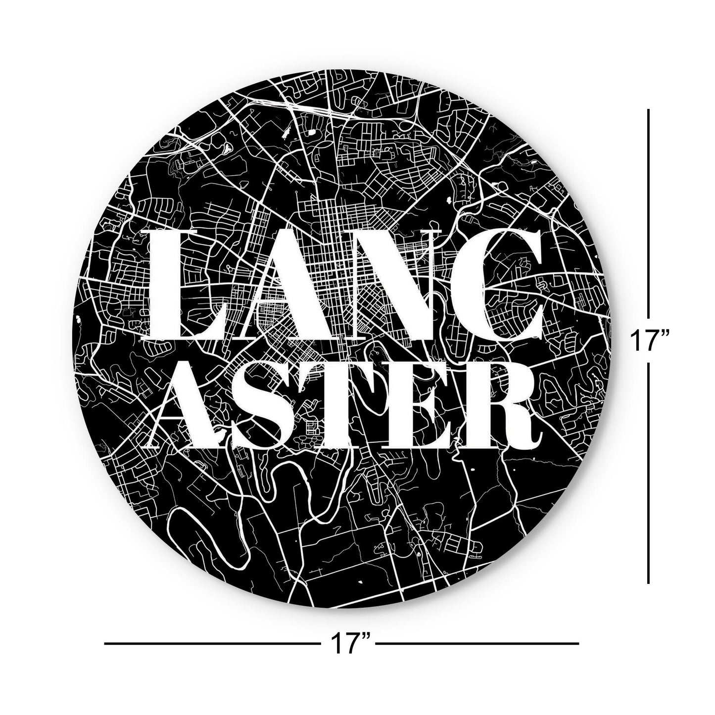 Minimalistic B&W Pennsylvania Lancaster Map | Wood Sign | Eaches | Min 1