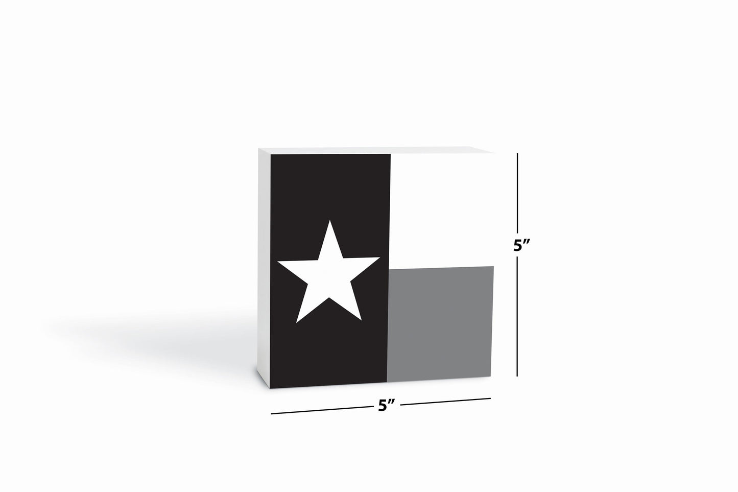 Minimalistic B&W Texas State Flag | Wood Block | Eaches | Min 4