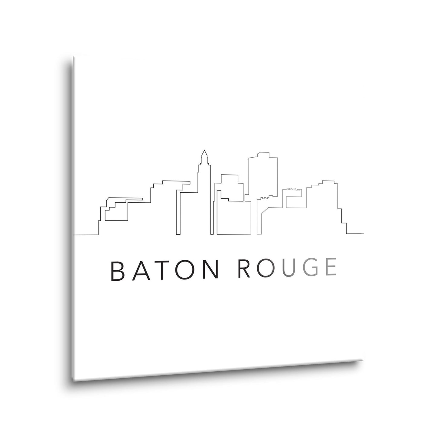 Modern Louisiana Baton Rouge City Line Drawing | Hi-Def Glass Art | Eaches | Min 2