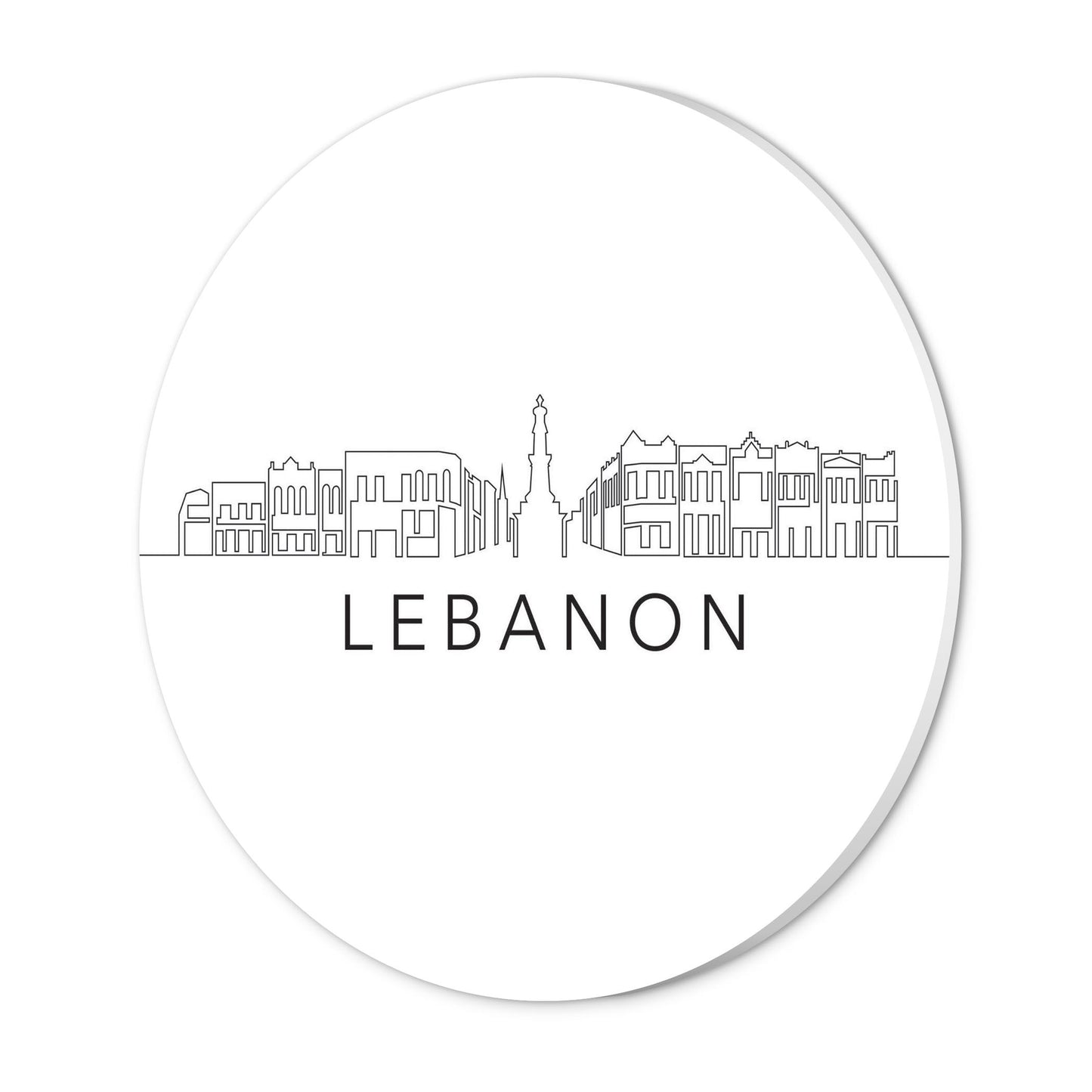 Minimalist B&W Tennessee Lebanon Skyline | Wood Sign | Eaches | Min 1