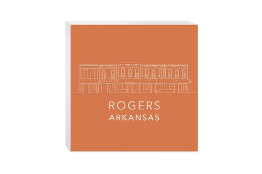 Modern Minimalist Arkansas Rogers Skyline | Wood Block | Eaches | Min 2