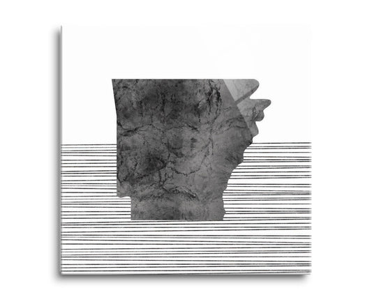 B&W Minimalist Arkansas Lines | Hi-Def Glass Art | Eaches | Min 2