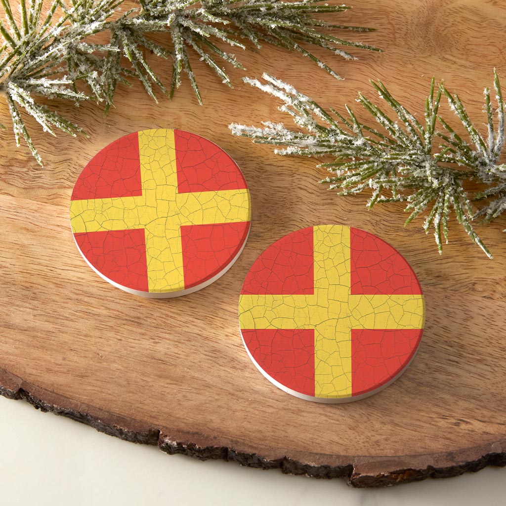 Nautical Flag Romeo| Absorbent Car Coasters | Set of 2 | Min 4