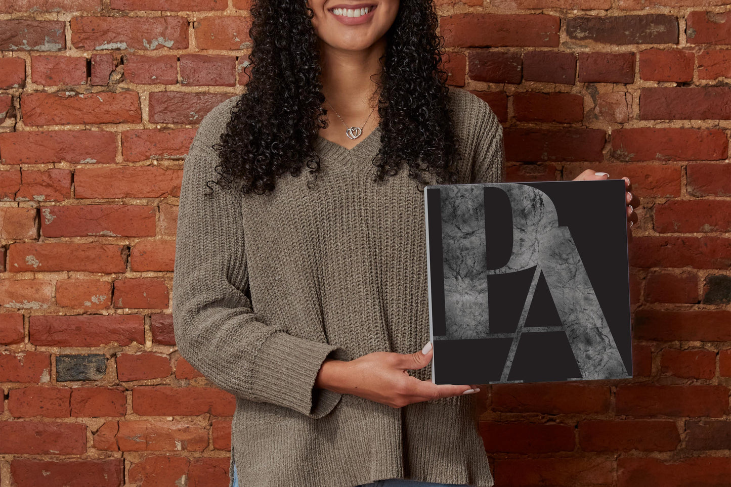 Minimalistic B&W Pennsylvania Black Initials | Wood Block | Eaches | Min 2