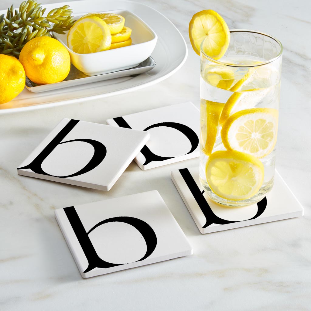 Minimal Monogram B| Absorbent Coasters | Set of 4 | Min 2